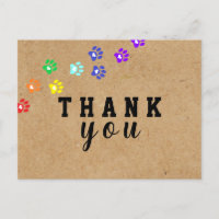 Carte postale Merci personnalisée avec empreinte d