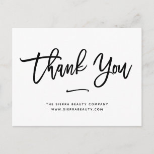 Carte Postale Merci Petites entreprises de détail noir et blan