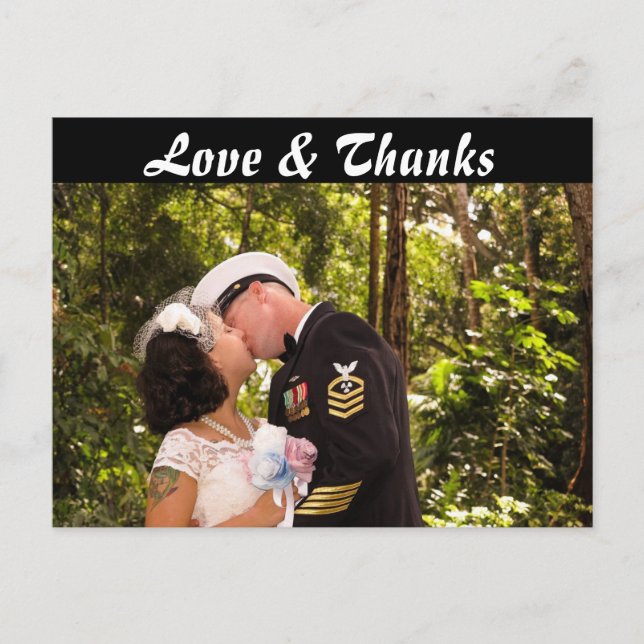 Carte postale Merci photo avant et arrière (Devant)