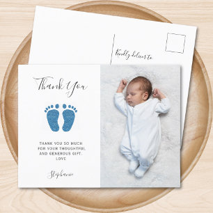 Carte Postale Merci photo Baby shower de Elegant Boy
