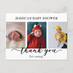 Carte Postale Merci photo Baby shower minimaliste