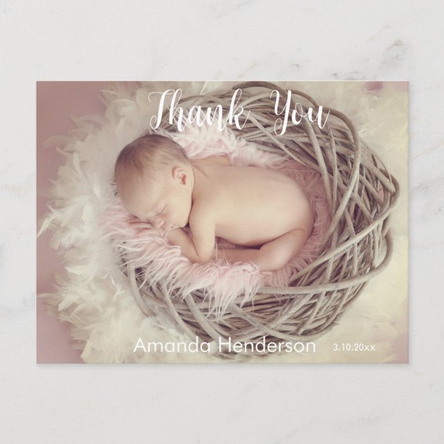 Carte postale Merci photo bébé (Devant)