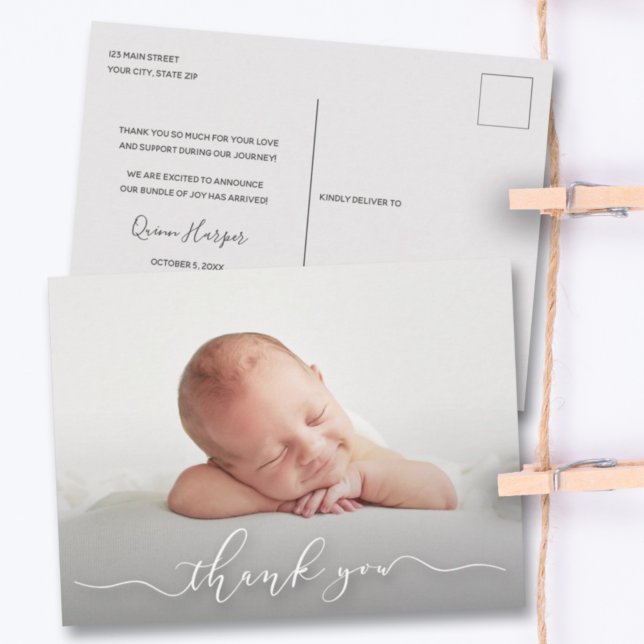 Carte Postale Merci photo bébé Faire-part de naissance (Créateur téléchargé)