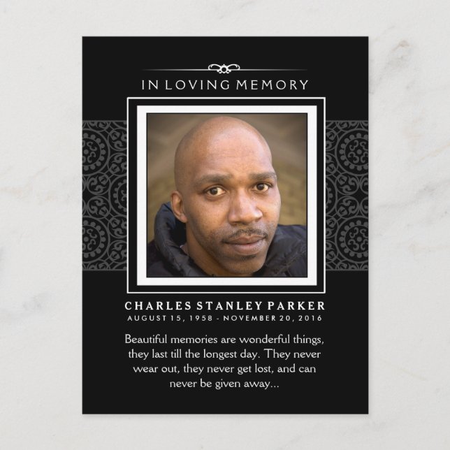 Carte postale Merci photo Black Elegance Sympathy (Devant)