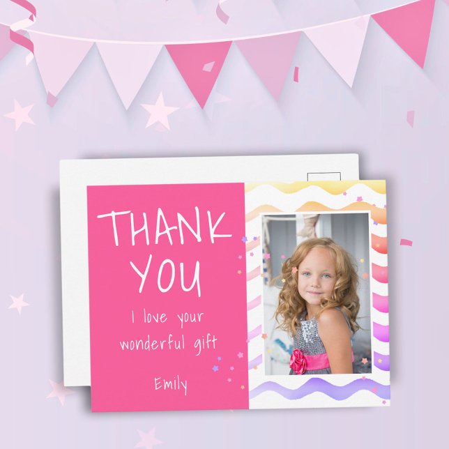 Carte Postale Merci photo fille anniversaire (Créateur téléchargé)