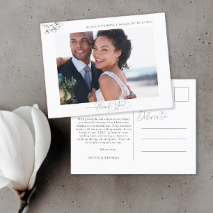 Carte Postale Merci photo Magnolia Black White Mariage