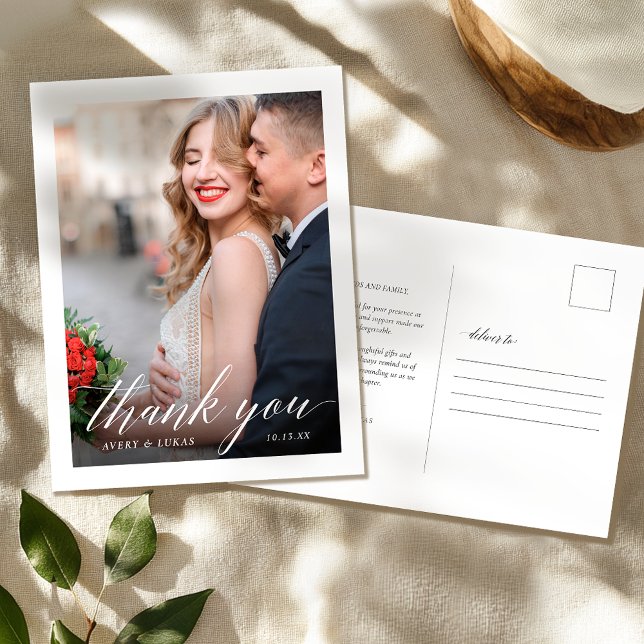 Carte Postale Merci photo Mariage de Calligraphie (Créateur téléchargé)