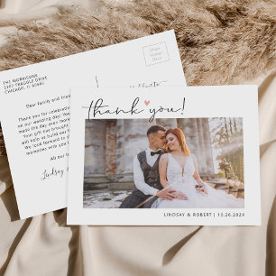 Carte Postale Merci photo Mariage de script simple budget