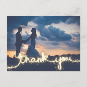 Carte Postale Merci photo Mariage Gold Sparkler