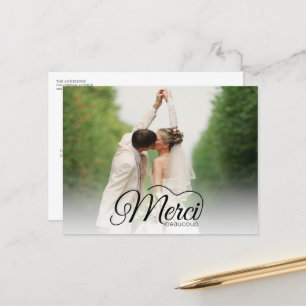 Carte Postale Merci photo Mariage Merci Beaucoup
