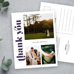 Carte postale Merci photo Mariage violet