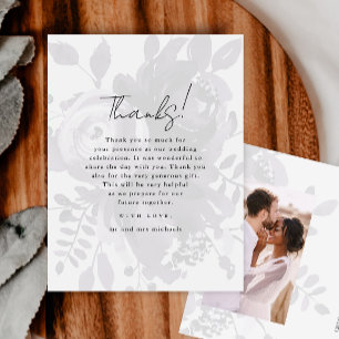 Carte Postale Merci photo Mariage violet Chic Floral superpositi