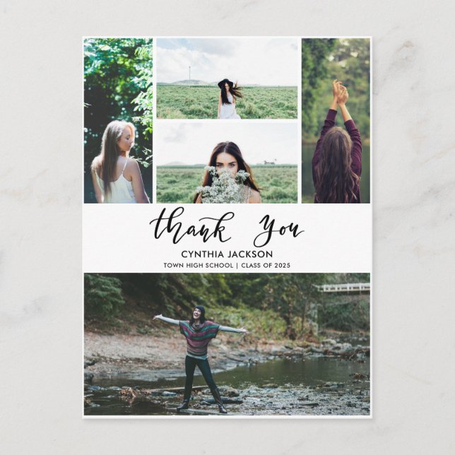 Carte Postale Merci photo minime de diplôme Script Décontracté (Devant)