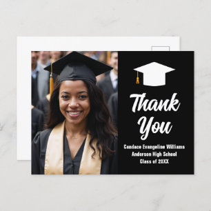 Carte Postale Merci photo moderne Black White Graduation