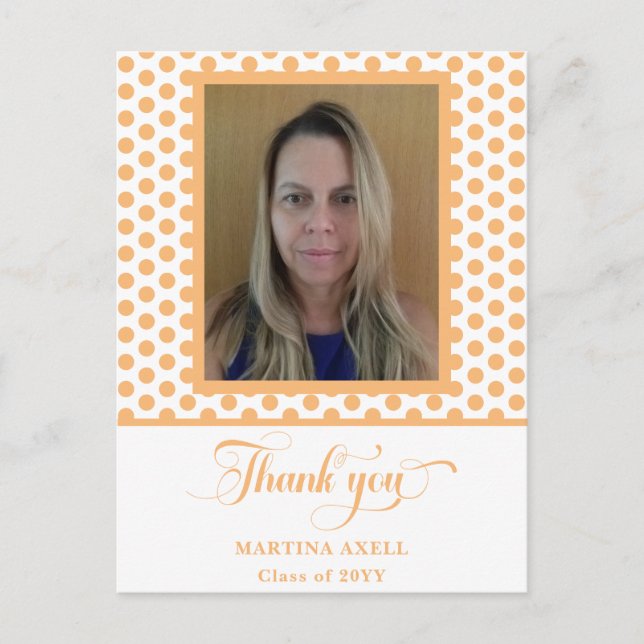 Carte postale Merci photo Peach Graduation (Devant)