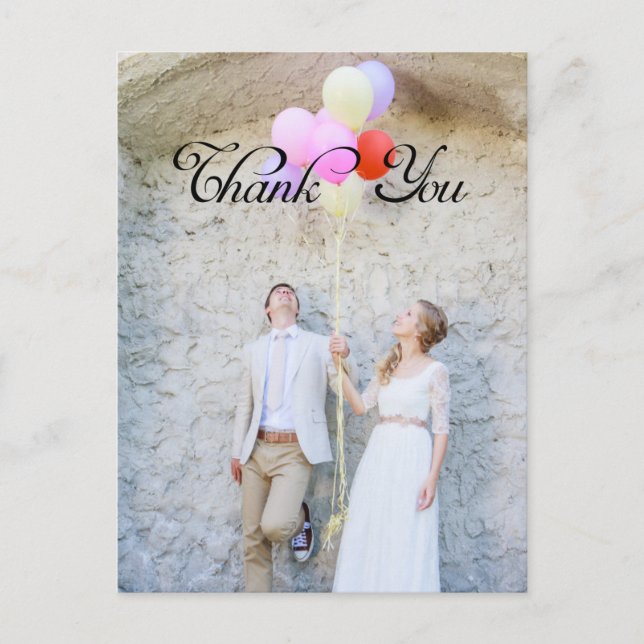 Carte Postale Merci, photo personnalisée (Devant)