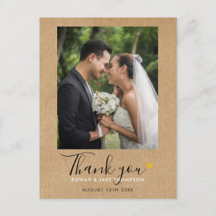 Carte Postale Merci photo Rustique Mariage Kraft