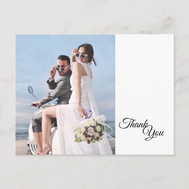 Carte Postale Merci photo simple de cadre de calligraphie noire (Devant)