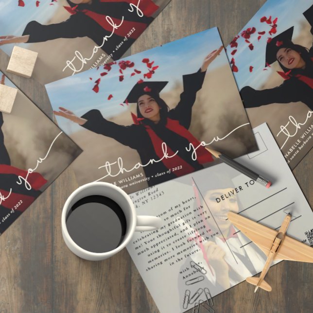 Carte Postale Merci photo simple de graduation (Créateur téléchargé)
