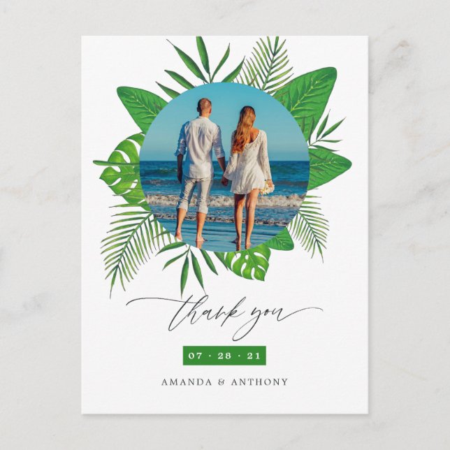Carte Postale Merci photo Tropical Beach Wedding (Devant)