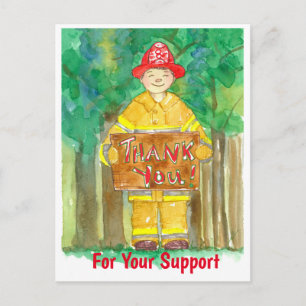 Carte Postale Merci Pompier Pour Votre Soutien
