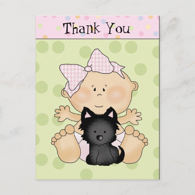Carte postale Merci pour bébé (Devant)