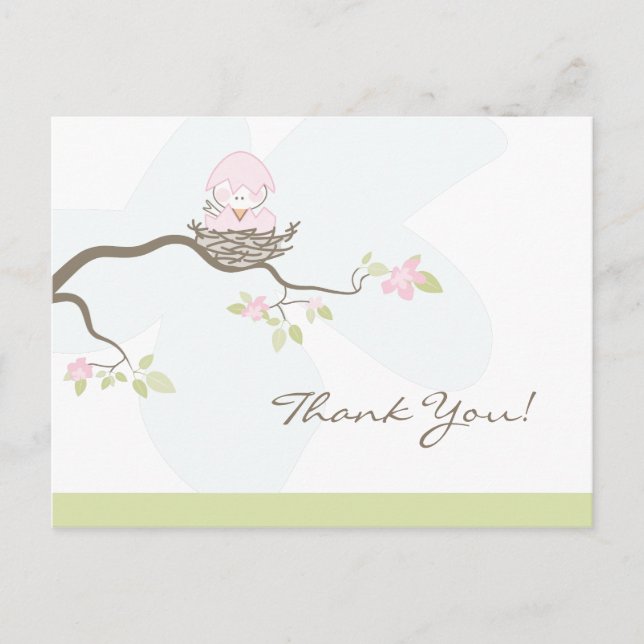 Carte postale Merci pour bébé rose (Devant)