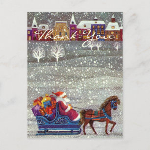 Carte Postale Merci pour ce Noël vintage