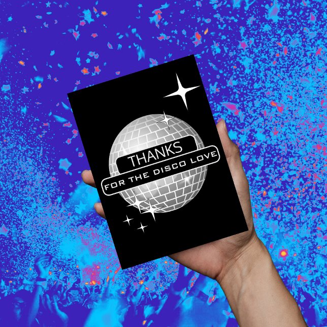 Carte Postale MERCI Pour Disco Love Ball Anniversaire Rétro (Thanks Disco Love Postcard)