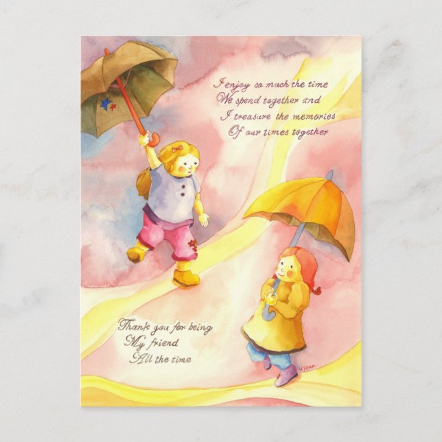 Carte Postale Merci pour être mon ami (Devant)