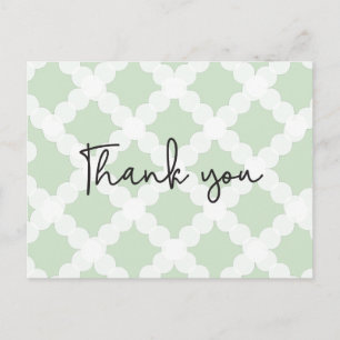 Carte Postale Merci pour la baby shower thème simple vert