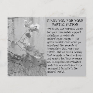 CARTE POSTALE MERCI POUR LA PARTICIPATION À UN ÉVÉNEMENT NATURE