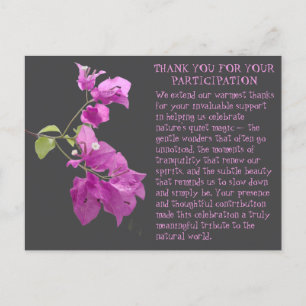 CARTE POSTALE MERCI POUR LA PARTICIPATION À UN ÉVÉNEMENT NATURE