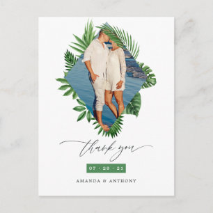 Carte Postale Merci pour la photo de mariage sur la plage tropic