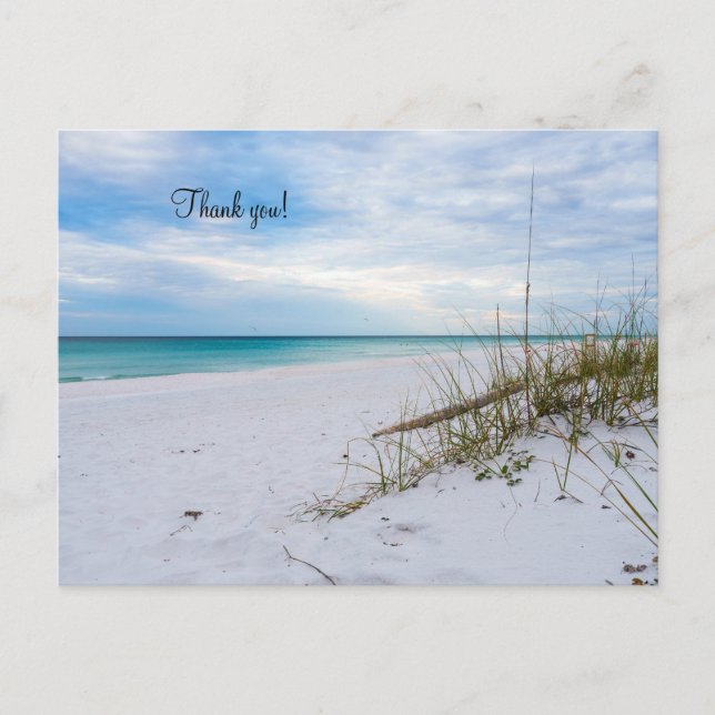 Carte Postale Merci pour la plage de sable blanc aux avoines de  (Devant)