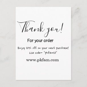 Carte Postale Merci pour l'achat détail de l'entreprise familial