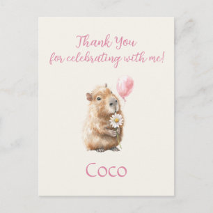 Carte Postale Merci pour l'anniversaire du capybara