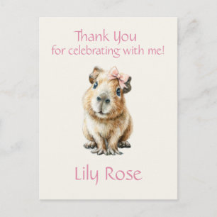 Carte Postale Merci pour l'anniversaire du capybara