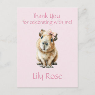 Carte Postale Merci pour l'anniversaire du capybara