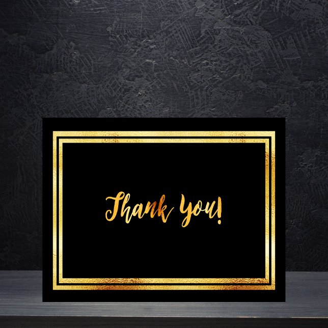 Carte Postale Merci pour l'anniversaire marquant or noir (Créateur téléchargé)