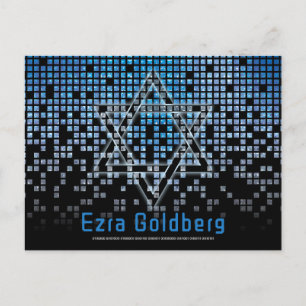 Carte Postale Merci pour le Bar Mitzvah de jeux vidéo bleu noir