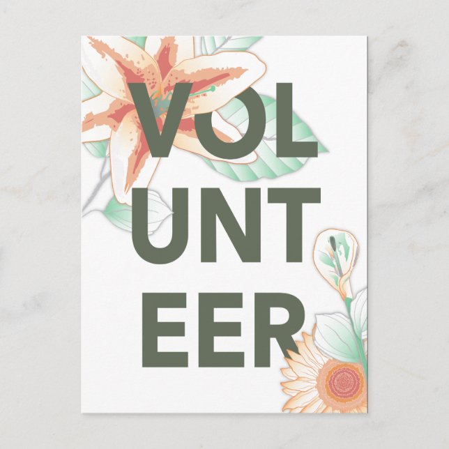 Carte Postale merci pour le bénévolat (Devant)