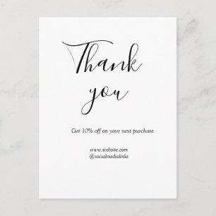 Carte Postale Merci pour le code de réduction de commande site s