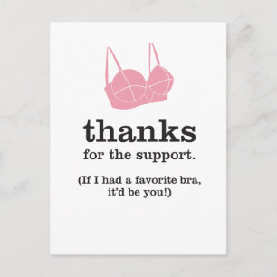 Carte Postale Merci pour le soutien / Blague de sein Merci