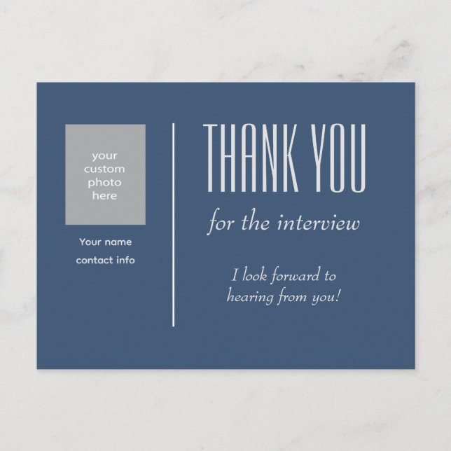 Carte Postale Merci pour l'entretien avec photo personnalisée (Devant)