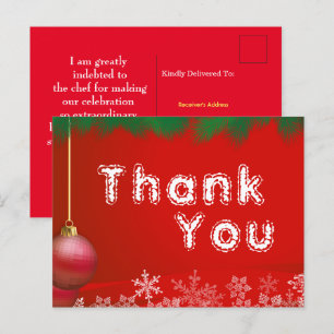 Carte Postale Merci pour les plats de Noël 