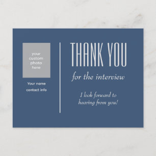 Carte Postale Merci pour l'interview avec photo personnalisée