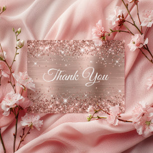 Carte Postale Merci pour mes 21 ans - Rose Gold Pailleté Papier 