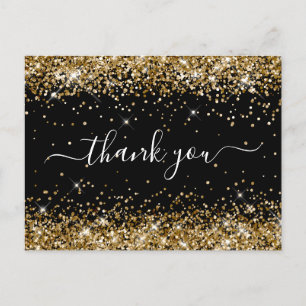 Carte Postale Merci pour mes 40 ans Paillettes dorées Noir