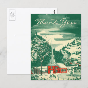 Carte Postale Merci pour un Noël vintage
